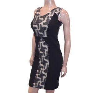 Clements Ribeiro Portobello Wool Shift Dress Geometric Sleeveless Vneck Size 4
